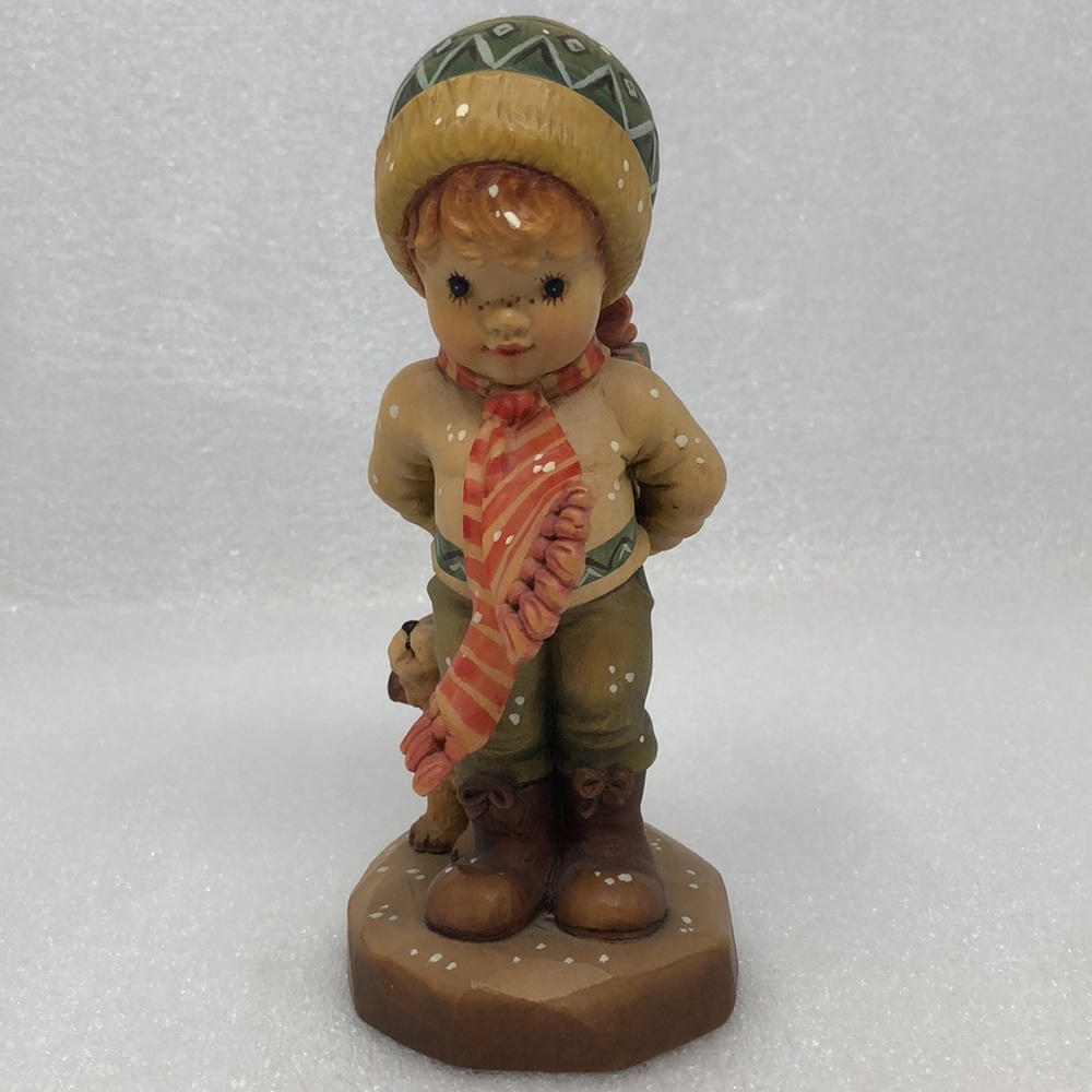 ANRI Tis The Season Hand Carved Figurine by Sarah Kay 6.5” 1993/2000 Italy - Picture 3 of 14